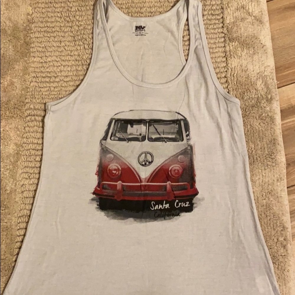 Graphic grey/red VW Retro van tank top